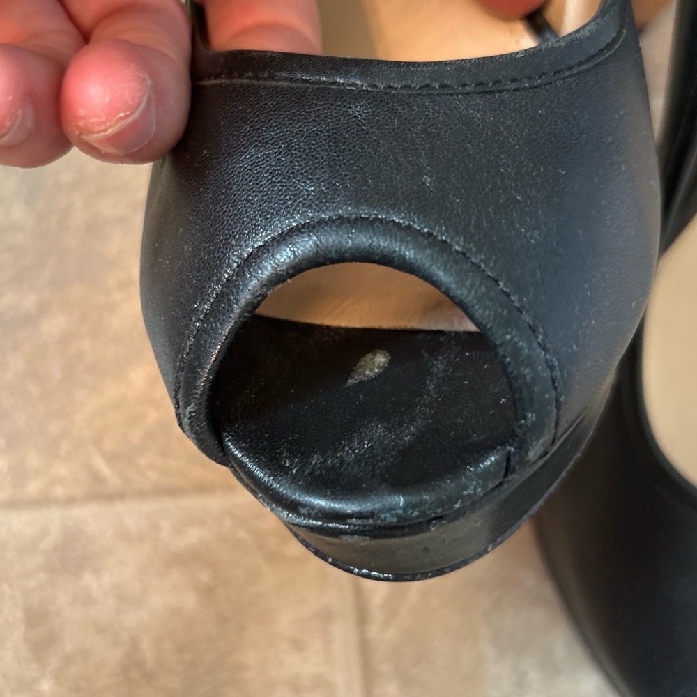 Coach Black Peep-Toe Leather Heels - Picture 6 of 9